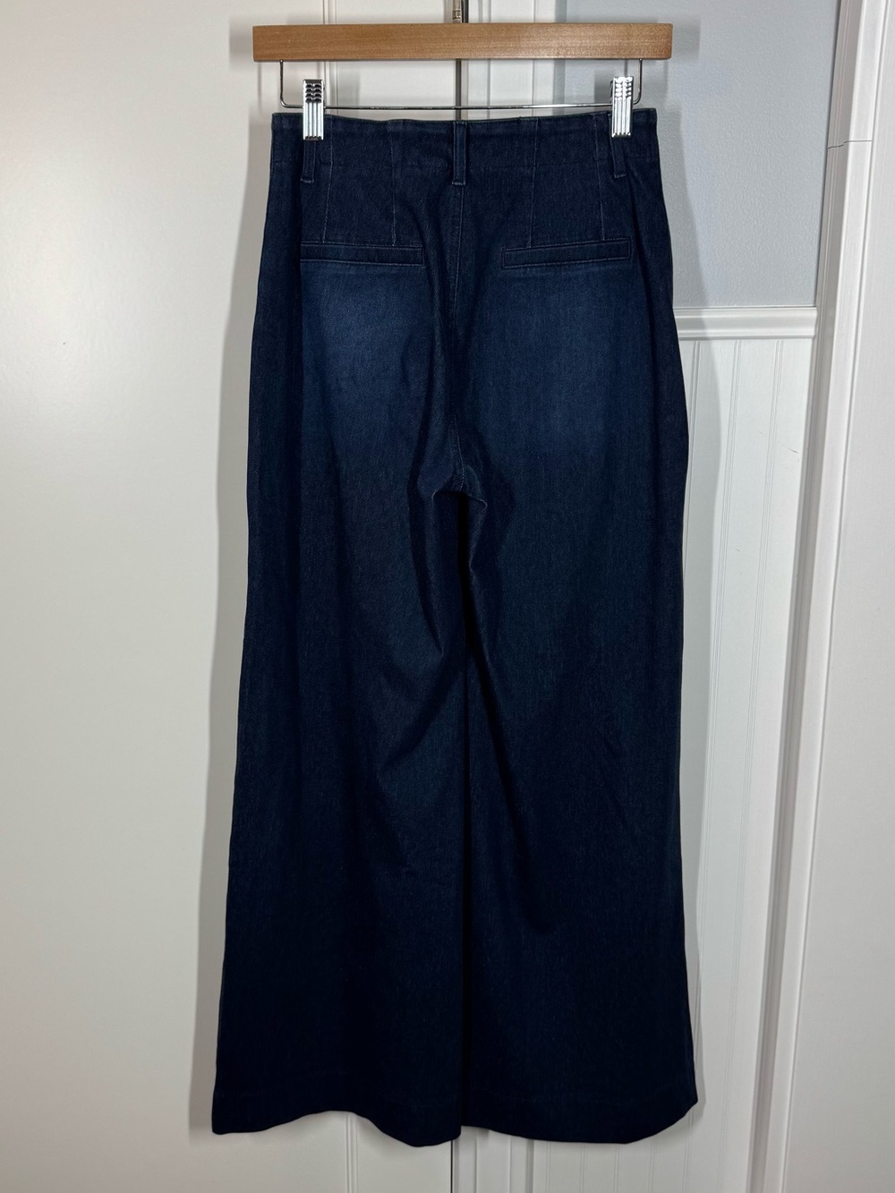 Halara Flex High Waisted Pockets Washed Casual Wide Leg Jeans Deep Blue Water XS - Picture 4 of 7